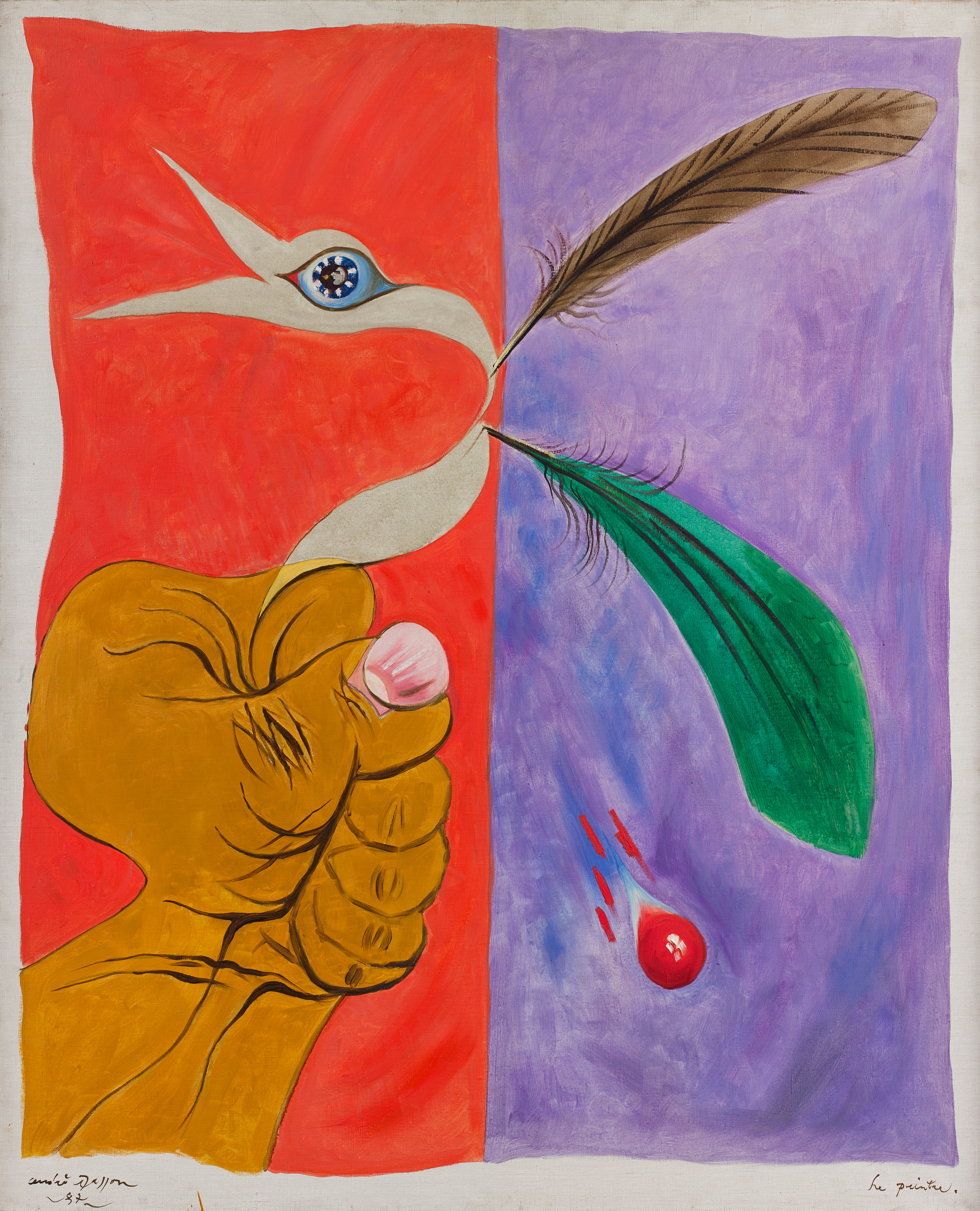 【真作保証】小野州一「マリオネット」油彩 真筆 直筆サイン 画廊シール有り 絵画 真作保証】小野州一「マリオネット」油彩 真筆 直筆サイン 画廊シール